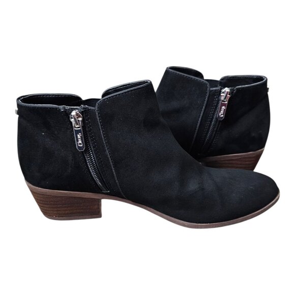 Circus by Sam Edelman Petty Suede Zip Black Block Ankle Bootie Boot - Picture 5 of 14